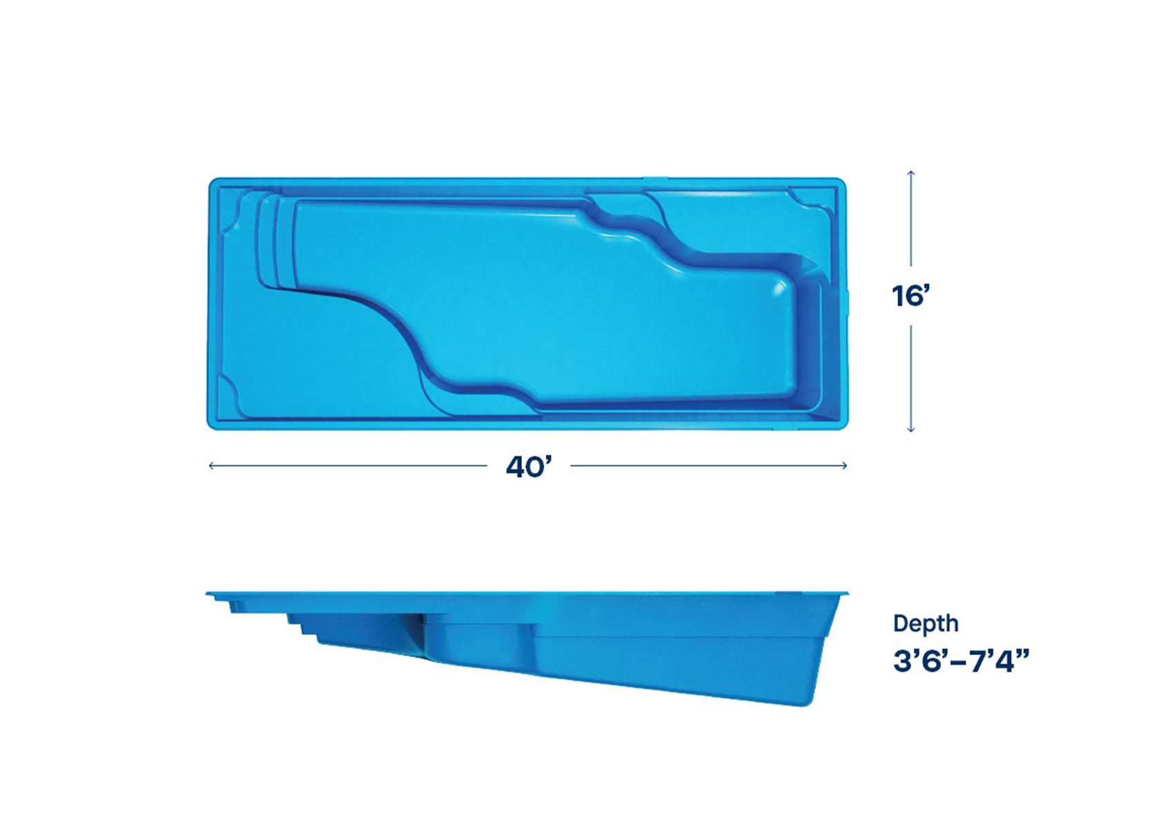 Ariel 16' x 40' - Elite Pool Builders